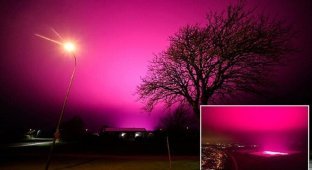 Жители шведского города напуганы красным небом (8 фото + 1 видео)