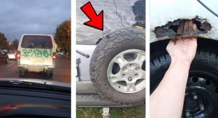 Lazy outbid: killer photos of attempts at cheap auto repair (17 photos)