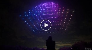 300 drones paint light paintings