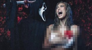 Хейли Бибер и ее вариация на тему "Очень страшного кино" для Хеллоуина (4 фото + видео)