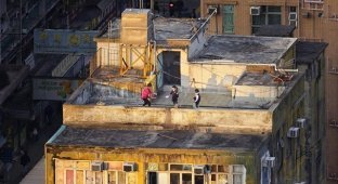 Бетонные истории: Фотограф показал, чем занимаются жители на крышах Гонконга (13 фото)