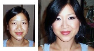 До и после макияжа (70 фото)