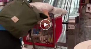 Escalator for grocery carts