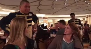 Funny trick with a napkin