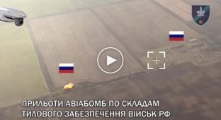Прилеты авиабомб JDAM по складам российских военных на левом берегу Херсонской области