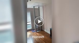 A man installed an elevator in his house so as not to have to go to the second floor