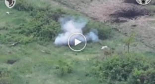 Destruction of an occupier by a direct hit from a kamikaze drone