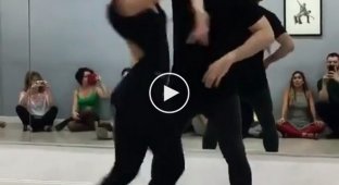 The guy spun the girl in a dance
