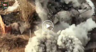 A Ukrainian FPV drone destroys a Russian military equipment warehouse in the Kupyansk direction