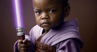 Midjourney showed the characters of "Star Wars" if they were played by children (16 photos)