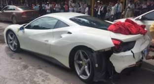Пытаясь спасти щенка, китайцы разбили два суперкара Ferrari (10 фото)