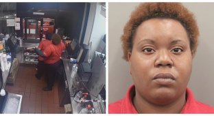 A fast food saleswoman shot at a customer who complained about an incomplete order (3 photos + 1 video)