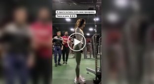 Guys prevent a girl from filming her workout