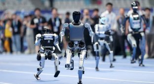В Пекине прошло открытие первых в истории Всемирных игр гуманоидных роботов (1 фото + 5 видео)
