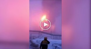 A refinery burns in the Samara region of the Russian Federation after a UAV attack