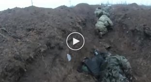 Очередное фронтовое видео от боевиков. Мертвая русская свинья лежит в канаве