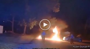 Fire show. The police chase for the motorcyclist is over