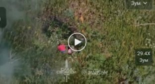 Оккупант ярко взрывается после попадания дрона
