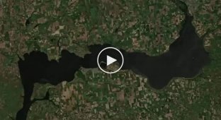 Свіжі супутникові знімки: так зараз виглядає Каховське водосховище