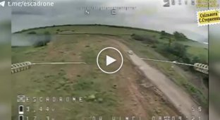 A direct hit by an FPV drone on an Akhmat car with Kadyrovtsy