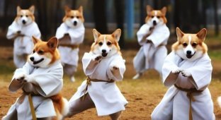 Frames of the day: the neural network generated corgis who are proficient in martial arts (5 photos)