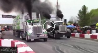 Соревнования мощных американских капотных тягачей
