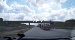 Хамство водителей фур на польских дорогах