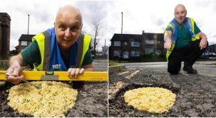 The Briton was so fed up with potholes on the roads that he staged an unusual protest (6 photos)
