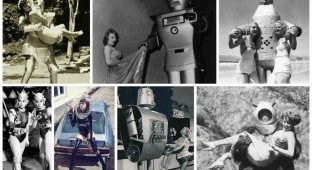 Ретро любовь - космические фантазии о девушках и роботах (27 фото)