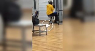 A real athlete in the gym