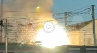 An electric train almost burned down in the Moscow region