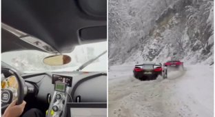 Bugatti CEO Shows How $4 Million Hypercar Is Tested in Snow Slush (3 photos + 1 video)