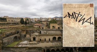 Турист осквернил древнеримскую достопримечательность (3 фото)