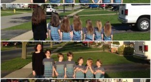 Мать и шестеро сыновей пожертвовали свои волосы на благотворительность (2 фото)