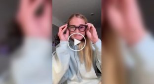 A deaf girl tests glasses that translate heard speech into subtitles