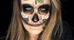 The girl creates interesting and unusual images with makeup (18 photos)