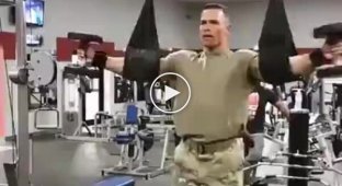 A strong man in the gym