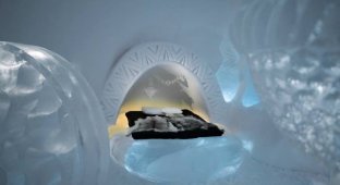 Ледяной отель Швеции: 500 тонн замороженной воды ушло на его создание (6 фото + видео)