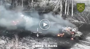 Two enemy armored vehicles burn after attempt to storm positions of 225th battalion