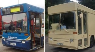How to make a cool mobile home out of a dilapidated bus (10 photos)
