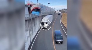 A truck driver measured to the centimeter