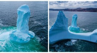 A resident of the city of Dildo found an iceberg in the form of a giant penis (3 photos + 1 video)