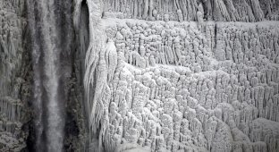Природный катаклизм недели: Впервые за 100 лет замерз Ниагарский водопад (11 фото)