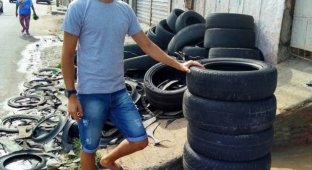 Unusual business using old car tires (12 photos)
