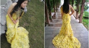 Полгода, девушка, бережно собирала 6 000 листьев, чтобы сделать красивое платье (10 фото)