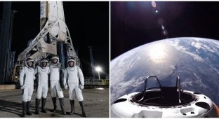 Elon Musk's company sent space tourists to a record 1,400 km above the Earth (1 photo + 4 videos)