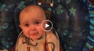 The reaction of a child to whom his mother sings a very touching song