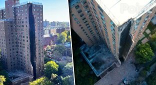 У Нью-Йорку частково обрушився багатоповерховий житловий будинок (2 фото + 1 відео)