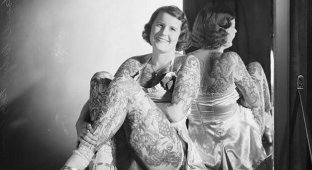 Бетти Бродбент — самая татуированная женщина 1938 года, у которой было 465 татуировок (16 фото)