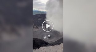 Rare video of a volcanic eruption pulse was filmed in Indonesia